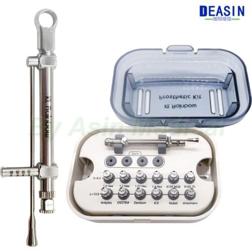 Dental Implant Screwdriver Universal Restoration Tools Kit Repair Torque Wrench 12 Pcs Mini Screw Drivers
