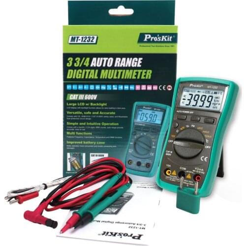 Pro 'skit Protective multifunctional 3 3/4 Autorange Digital Multimeter DC AC Voltage Current Resistance Analog Multimeter