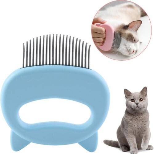Pet Cat Brush Comb Grooming Massage Brush Shell Shaped Handle Hair Remover Pet Grooming Massage Tool for Cats