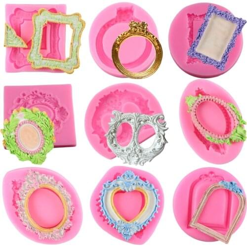 Retro Fashion Frame Shape For Cake Decorating Tools Chocolate Mold For The Kitchen Baking DIY Fondant Silicone Mold