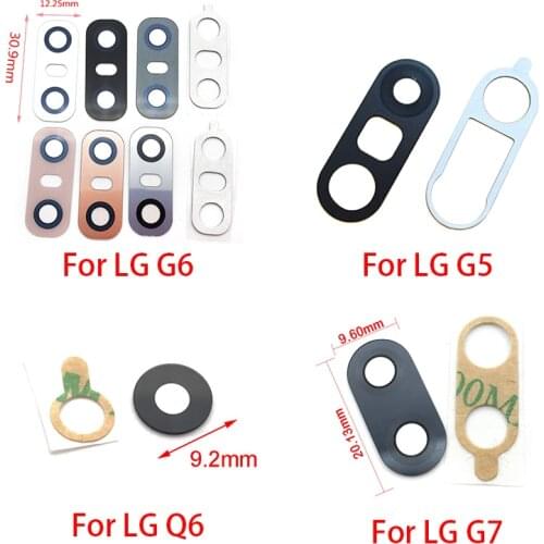 New Rear Back Camera Glass Lens Cover For LG V20 V30 G2 G5 G6 G7 Q6 K8 2017 Back Camera Glass Lens with Ahesive Sticker Glue