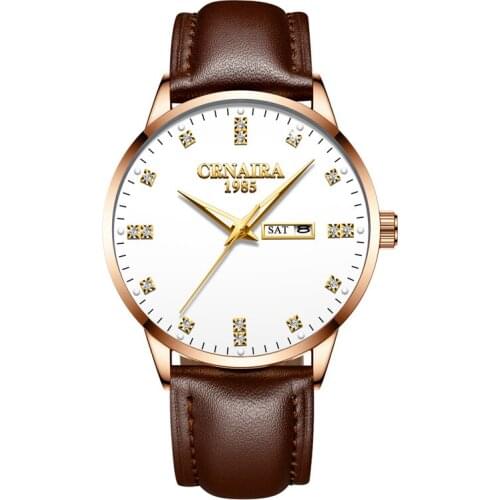 TRSOYE Men's Watch With Leather Strap