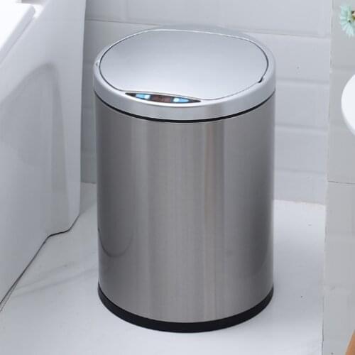 Automatic Induction Smart Trash Can Creative Bathroom Electric Stainless Steel Trash Can Bedroom Cubo Basura Home Product DG50WB