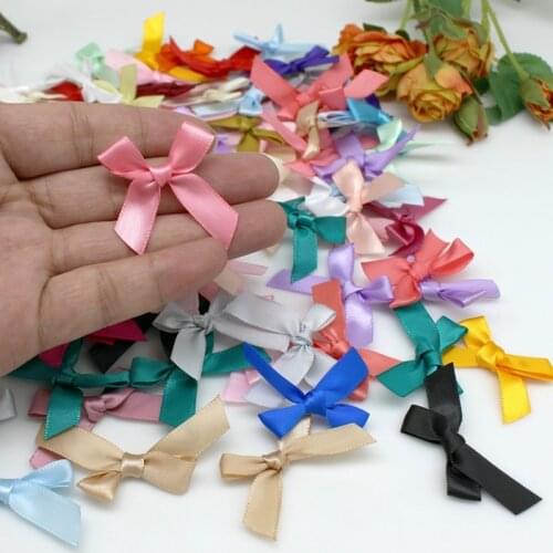 50-200 Pcs/pack) Ribbon Bows Small Size Satin Ribbon Bow Flower Craft Decoration Handwork DIY Party DecorationTie