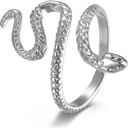 Venomous Snake Rings Stainless Steel Ring for Men Woman Tail Finger Fashion Punk Jewelry