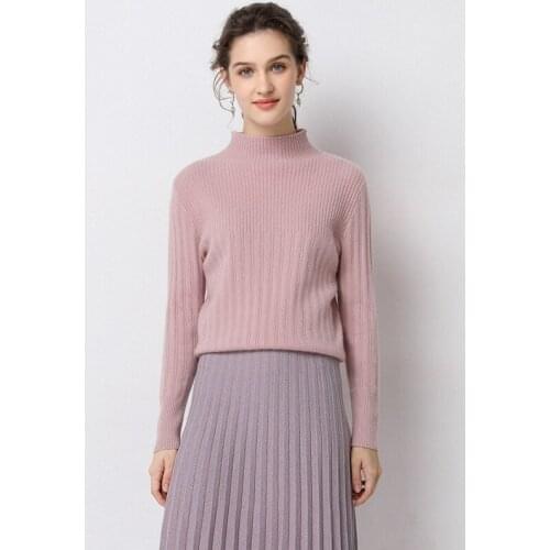 Pink cashmere sweaters women knitted turtleneck pull femme hiver oversized fashion autumn winter warm uppper undertakes