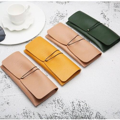 Hard Cover Leather Sunglasses Case Vintage Retro Glasses Case For Women Eyeglasses Box Case For Glasses Eyewear Accessories