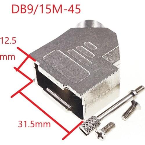 1 piece 9 Pin 15 Pin 2w2 2v1 5w1 D-Sub Connector Hood 45 Degree Cable Exit 2 Backshell Assembly Shielded Metal Zinc Alloy
