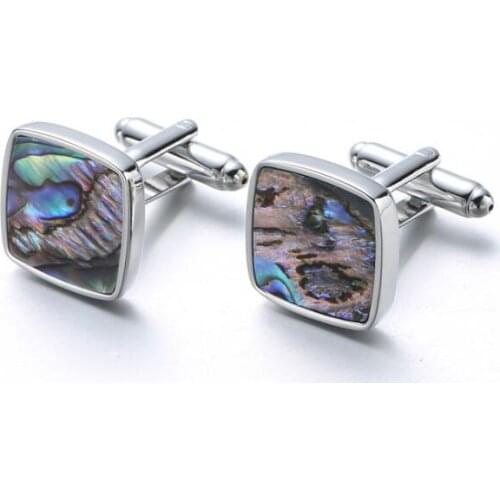 10pairs/lot Natural Abalone Shell Cufflink Square Shell Cuff Links Shirt Cuff Button Men Jewelry Accessory Wedding Party