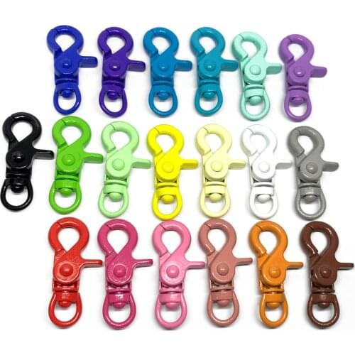 19 Colors 10pc/lot Keychains Lobster Clasps Hooks Key Chain Key Rings for DIY Trinkets Pom Pom Keychain Jewelry Findings