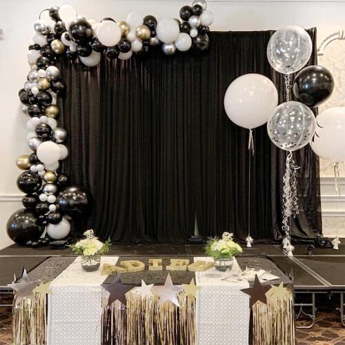136pcs black white mixed latex balloon garland arch gold silver round globos adult wedding party decoration ballonnen Supplies