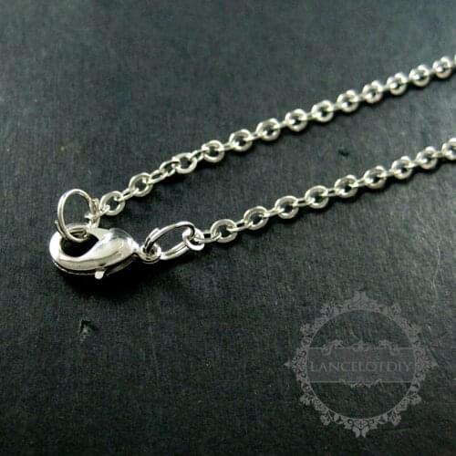 27inch 2x3mm rhodium color 316L stainless steel DIY necklace chain color not tarnish 1322025