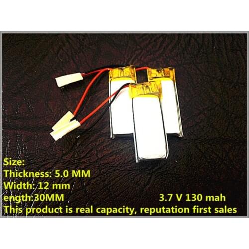 3.7V lithium polymer battery 501230 130mah camera pen recorder Bluetooth wireless mouse battery