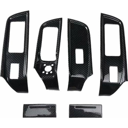 New ABS Car Styling For Audi Q7 2020 2021 Left Hand Drive Door Armrest Window Lift Switch Panel Cover Auto Moldings 6pcs