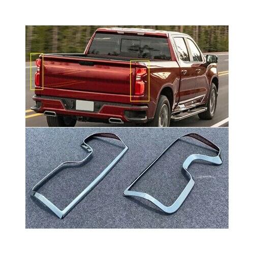 ABS Chrome Rear Tail Light Lamp Cover Trim 2pcs For Chevrolet Silverado 2019