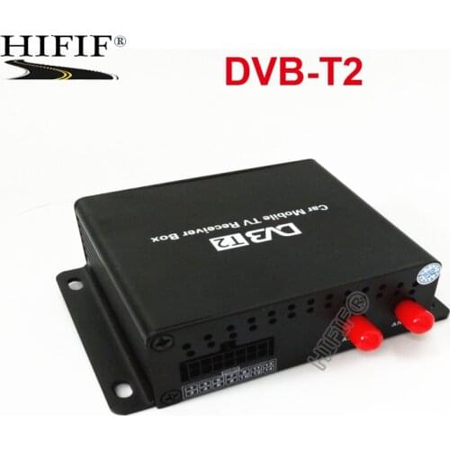 Car DVB T2 DVB-T2 Double Antenna H.264 MPEG4 Mobile Digital TV Box Receiver Dual Tuner for Russia Thailand Indonesia Colombia