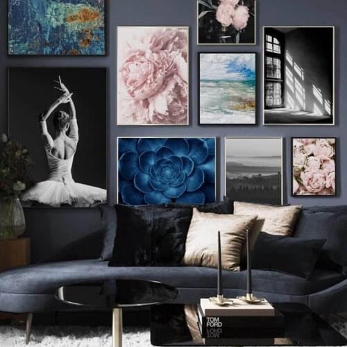 Ballet Paintings Modern Abstract Flower Poster Canvas Print Wall Art Nordic Style Modular Picture Bedroom Girls Home Decor