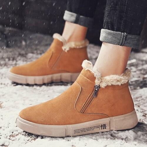 Men Working Ankle Boots Warm High Top Shoes Shoes Men Shoes New Boots Men Winter Leather Snow Boots
