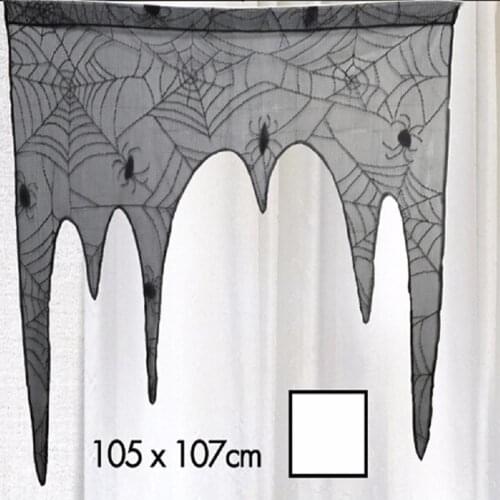 Black Spider Web Lace Fireplace Stove Cloth Cover for Halloween Ghost Festival Party 105x107cm Spider Web Fireplace cover