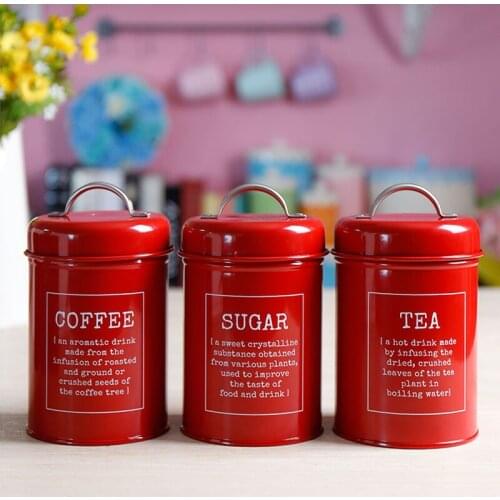 3Pcs/Set Storage Tanks Dust-proof Bamboo Cover Tea Coffee Sugar Iron Kitchen Multifunction Box Case Househould Can Bottle