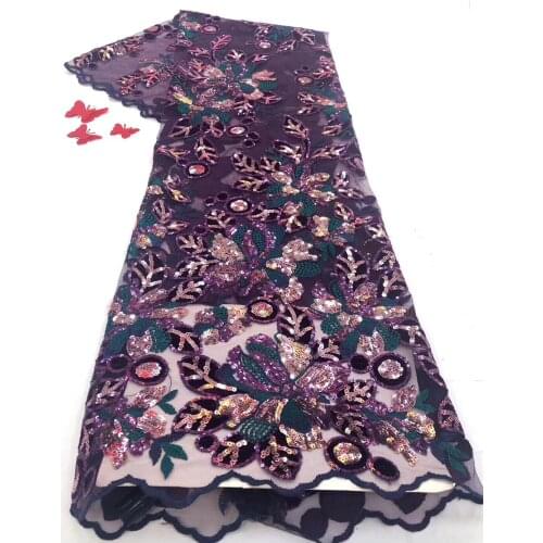 French tulle embroidery sequins lace African lace fabric 2021 high quality Nigeri wedding lace fabric D3762