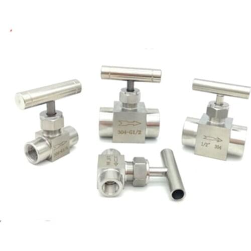 1/8" 1/4" 3/8" 1/2" BSP Female Needle Valve Crane 915 PSI 304 Stainless Flow Control With One-Shape Handle