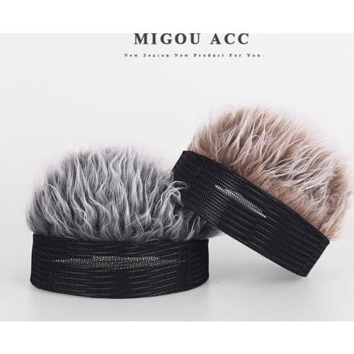 Fake Hair Wig for Men and Women Funny Cool Hip Hop Cap Short Melon Cap Skullcap Novelty Beanie Hat Funny Short Cap Adjustable