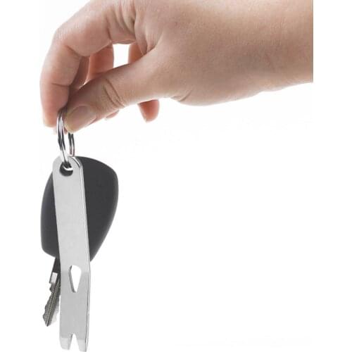 Mini Pocket Silver Survival Crowbar Crank Scraper Stainless Steel Keychain For Camping Hiking Outdoor Tool Gadgets Camping Gear