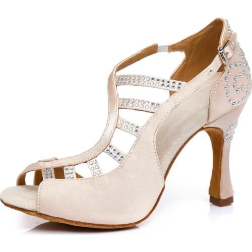 KEEWOODANCE Rhinestones ballroom dance shoes women shoes zapatos de mujer latin dance shoes salsa dance shoes