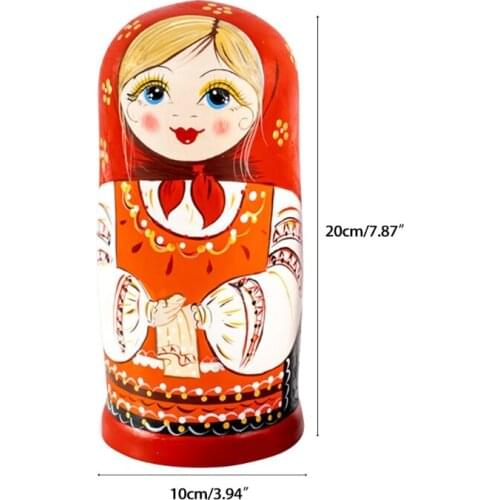 T5EC Creative Nesting Doll Handmade Hand Painting Nested Doll Set for Toddler Arts & Crafts Doll Zakka Puppet Home Decoration