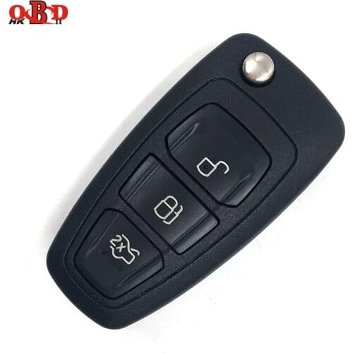 Hot!HKOBDII Brand New Folding Flip Remote Key 3 Button For FORD Focus Mondeo Fiesta 433MHZ 4D63 80bit Chip With HU101 Blade