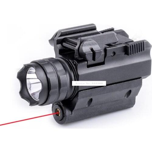 M008A 2 in 1 Red Dot Laser Sight + LED Hunting Laser Gun light 250 Lumen Tactical Weapon Light Flashlight Torch For Pistol Gun