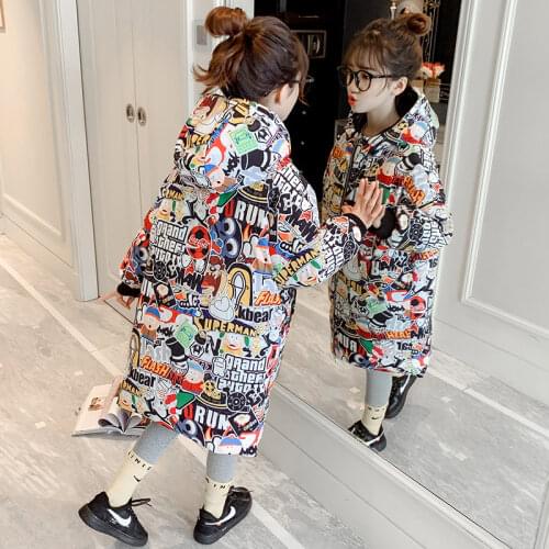 New Fashion Girls Winter Jacket Children Warm Hooded Long Coat Kids Double-sided Wear Casual Jackets Clothes Girls Thick Parkas