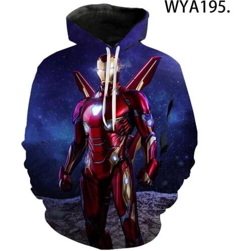 2021 New Fashion Casual Boy Girl Kids Iron Movie Print 3D Hoodies Streetwear Men Women Children Sweatshirts Long Sleeve Tops