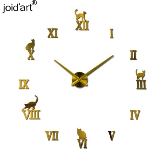 New watch quartz wall clock circular needle modern design diy acrylic mirror living room horloge wall stickers