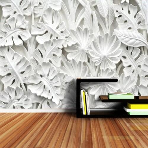 3d Embossed Leaf Mural Wallpapers for Living Room Wallpaper Embossed Glitter Vinyl Paper Wall Papers Home Decor Sofa Background
