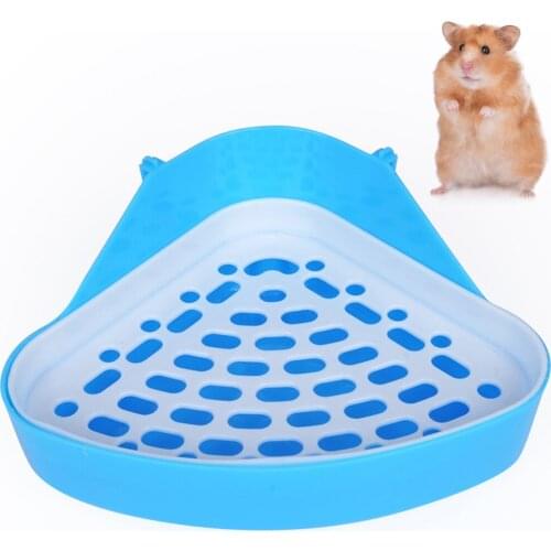 Portable Pet Toilet Portable Pet Training Toilet Rat Toilet Small Animal Triangle Toilet Pet Cleaning Supplies Blue Pink