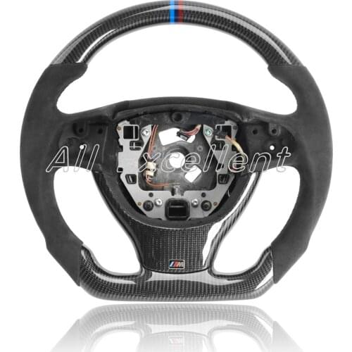 Carbon Fiber & Alcanrata Leather for BMW F10 F18 2013-2017 5 6 7 series Steering Wheel with Carbon Fiber Tirm