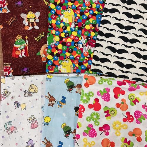 Chocolate Bean Beard Fruit Princess 100% Cotton Fabric Sewing Material Diy Handmade Home Boy girl Cloth Dress Mask Bedding