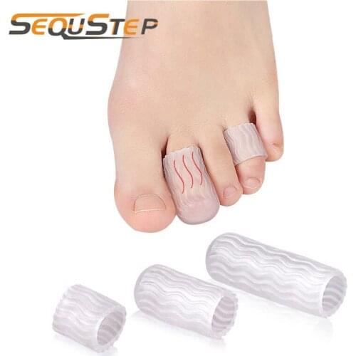 Sequstep Silicone Gel Toe Tube Little Toe Corns Blisters Protector Eases Callus Pain Hammer Toes Corrector Foot Care Tool