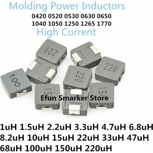 10PCS/BAG SMD Molding Power Inductors 0420 0520 0530 0630 0650 1040 1050 1250 1265 1770 22uH 33uH 47uH 68uH 100uH 150uH 220uH
