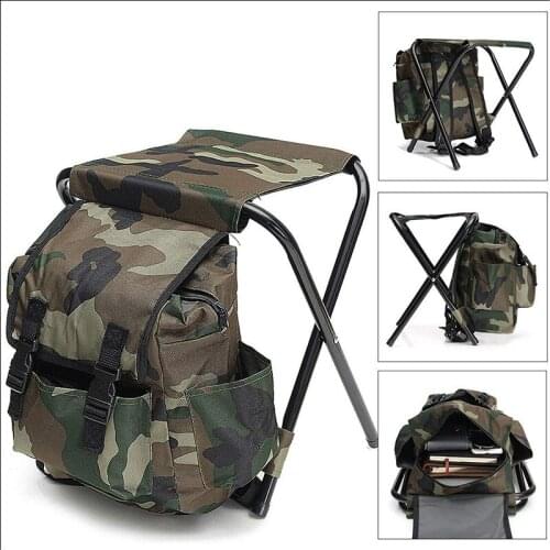 Outdoor Camping Mountaineering Tourism Fishing Folding Backpack Chair Portable Storage Bag Chair Sketching