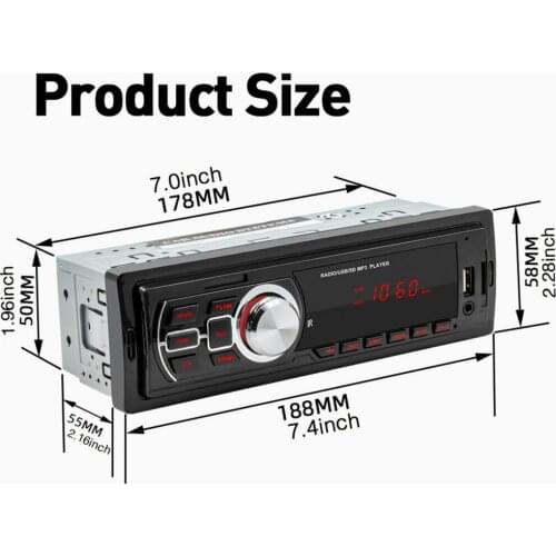 SWM-5209 Car MP3 Player Bluetooth U Disk/TF-Card Reading 12V Modified FM Radio Player for Vehicles Car Intelligent System