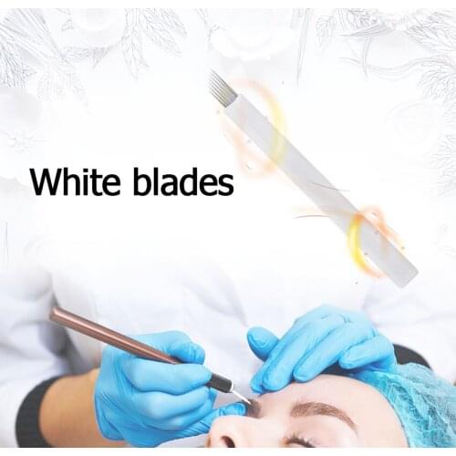 Permanent Makeup Needles 80Pcs Eyebrow Lip Liner 3D Embroidery Microblading Needles Tattoo Blades for Manual Pen Inks Disposable