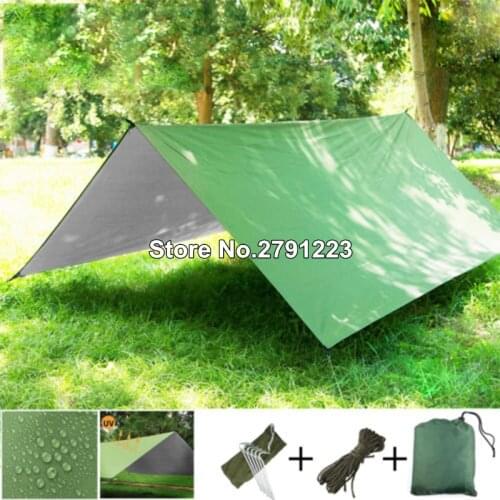 3Mx3M Waterproof Sun Shelter Tent Tarp Anti UV Beach Tent Shade Outdoor Camping Hammock Rain Fly Camping Sunshade Awning Canopy