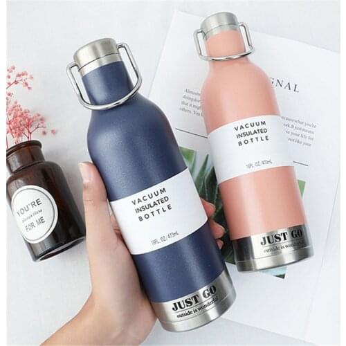 470ML Stainless Steel Thermal Water Bottle Vacuum Flasks for Water Portable Sport Cycling Camping Bicycle Bottle Drinking Kettle