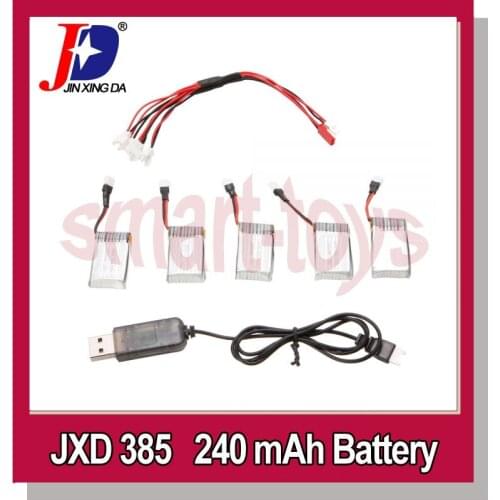 JXD 385 USB Charger with 1to5 Cable and Battery for JXD JD-385 388 Hubsan X4 H107L H107C H107D U816A Quadcopter Parts