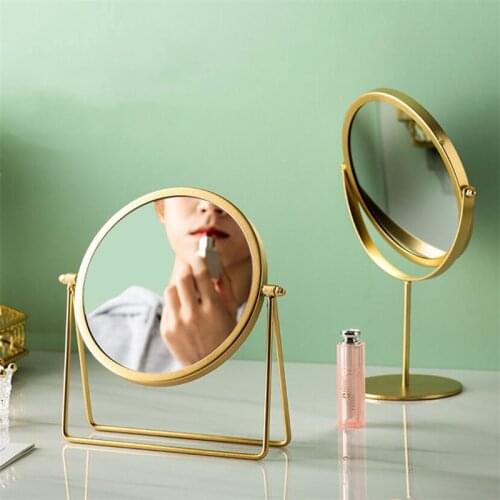 Makeup Mirror Luxury Desk Decoration Gold INS Rotating Portable Girl Gift