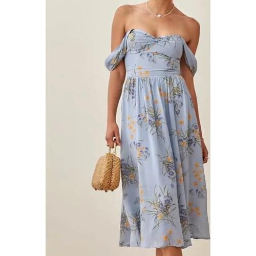 2021 Summer women holiday sleeveless floral vest Dresses Fashion French Flower Vestidos beach Elegant Printed Strap Midi Dress