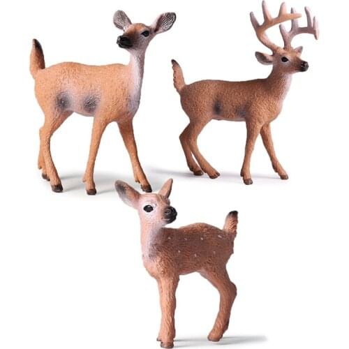 1 Pc Deer Figure Christmas Doll PVC Model Plastic White-tailed Reindeer Home Party Decoration Xmas Collections Crafts